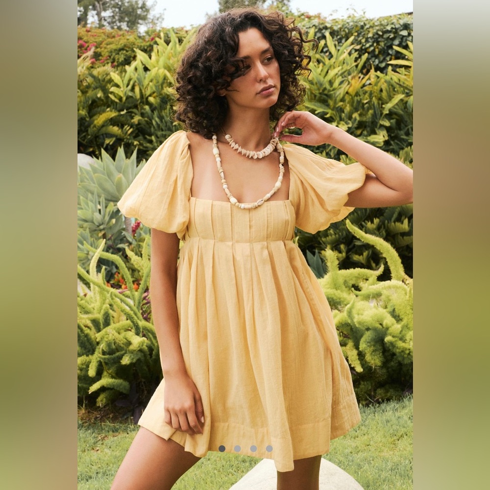 BRAND NEW WITH TAGS free people marina mini dress in color “buttered up“